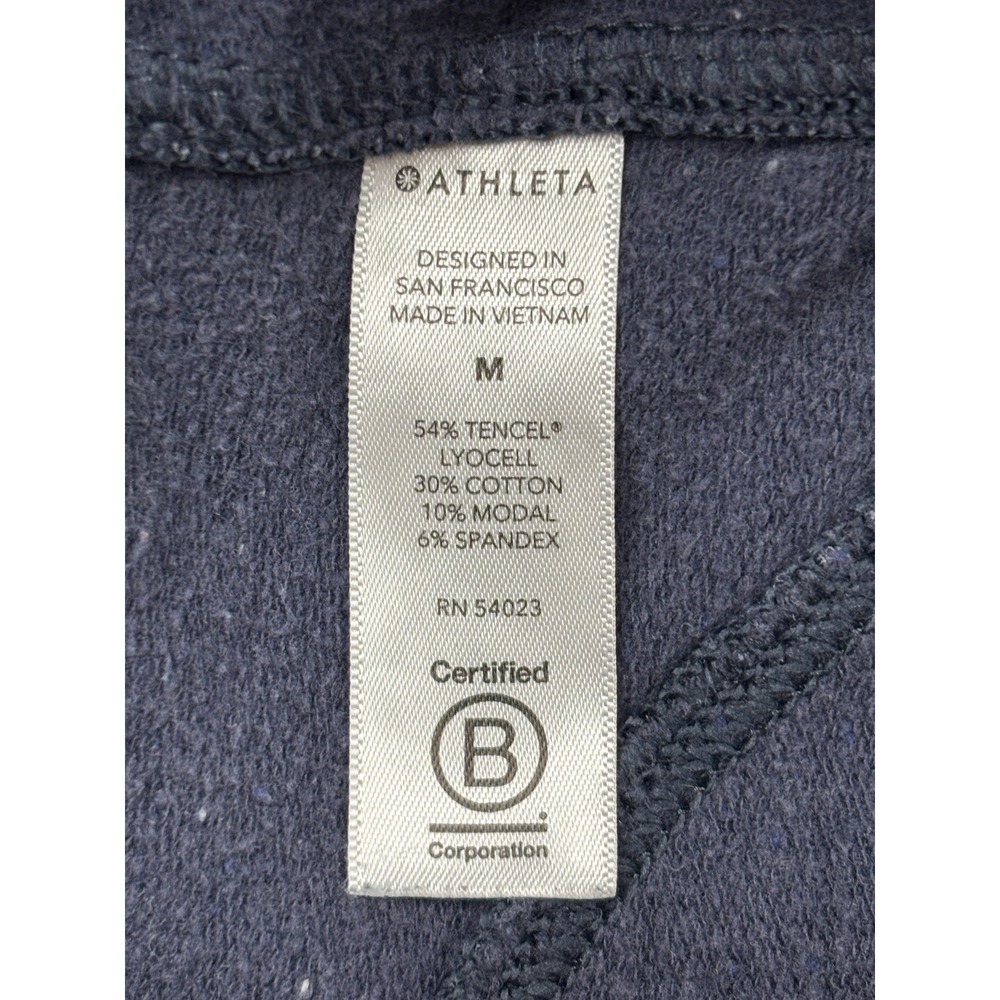 Athleta Balance Pant Womens Medium Navy Blue Heather Speckle Wide Leg Sweatpants - Picture 10 of 11